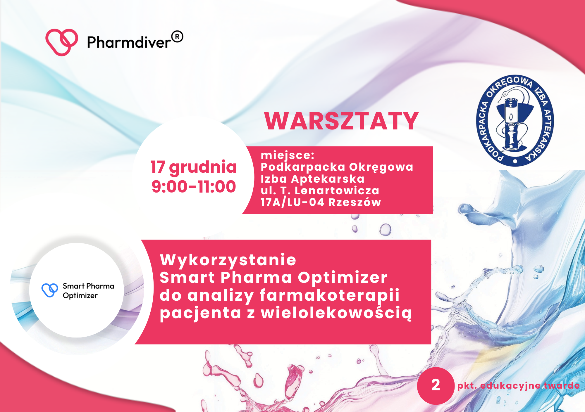 Razem z POIA zapraszamy na stacjonarne warsztaty dla farmaceutów 17.12.2025 r.